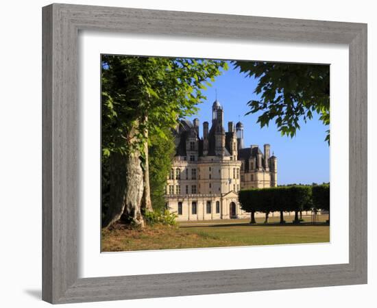 South Facade, Chateau De Chambord, Chambord, Loir Et Cher, Loire Valley, France-Dallas & John Heaton-Framed Photographic Print