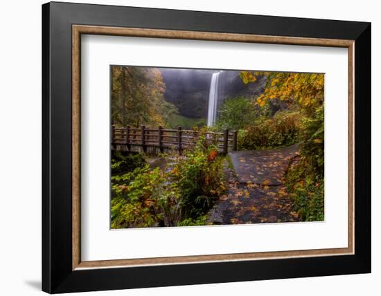 South Falls in Autumn at Silver Falls State Park, Silverton, Oregon-Chuck Haney-Framed Photographic Print