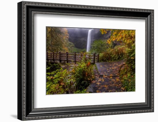 South Falls in Autumn, Silver Falls State Park Near Silverton, Oregon-Chuck Haney-Framed Photographic Print