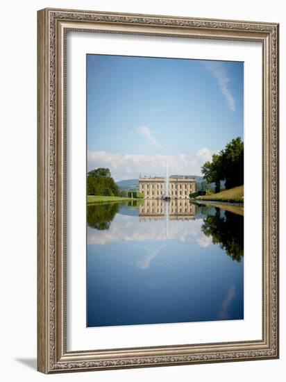 South Front Seen Through the Emperor Fountain, Chatsworth House, Derbyshire-null-Framed Photographic Print