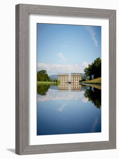 South Front Seen Through the Emperor Fountain, Chatsworth House, Derbyshire-null-Framed Photographic Print