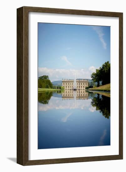 South Front Seen Through the Emperor Fountain, Chatsworth House, Derbyshire-null-Framed Photographic Print