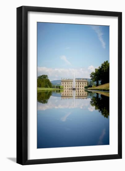 South Front Seen Through the Emperor Fountain, Chatsworth House, Derbyshire-null-Framed Photographic Print