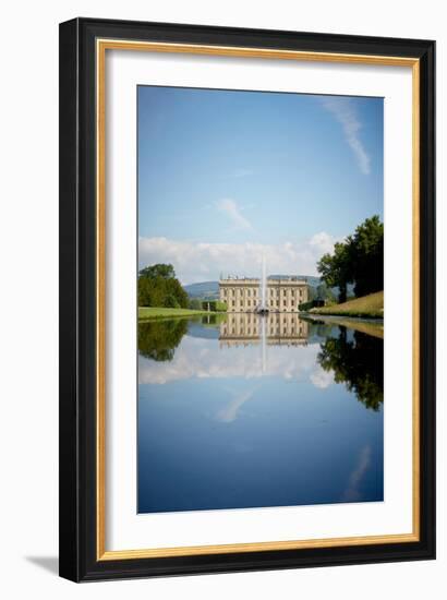 South Front Seen Through the Emperor Fountain, Chatsworth House, Derbyshire-null-Framed Photographic Print