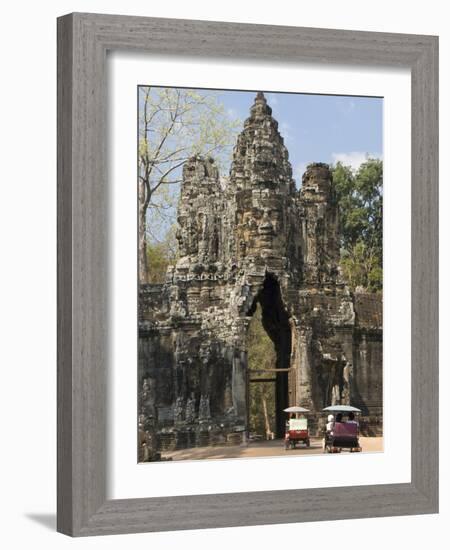 South Gate, Angkor Thom, Angkor Archaeological Park, UNESCO World Heritage Site, Cambodia-Richard Maschmeyer-Framed Photographic Print