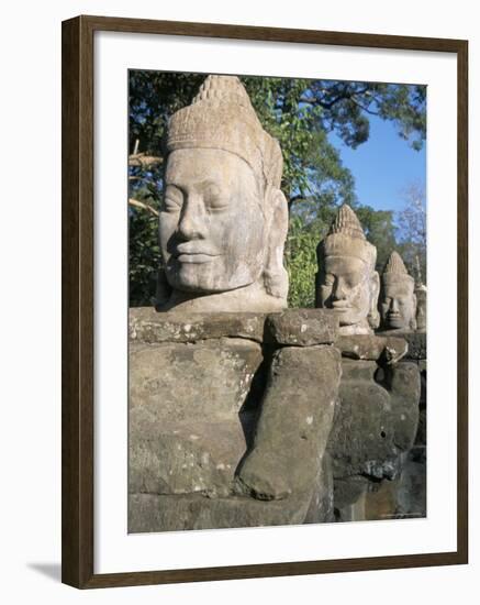 South Gate, Angkor Thom, Angkor, Unesco World Heritage Site, Siem Reap, Cambodia-Jane Sweeney-Framed Photographic Print