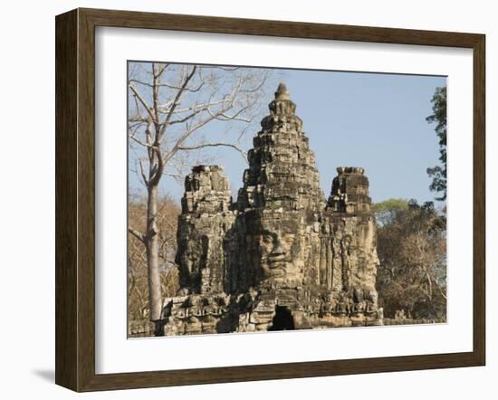 South Gate Entrance to Angkor Thom, Angkor, Siem Reap, Cambodia, Indochina, Southeast Asia-Robert Harding-Framed Photographic Print