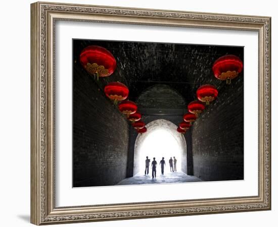 South Gate of the Ancient City Walls, Xi'An, China, Asia-Andrew Mcconnell-Framed Photographic Print