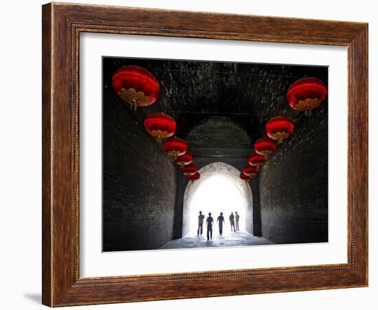 South Gate of the Ancient City Walls, Xi'An, China, Asia-Andrew Mcconnell-Framed Photographic Print