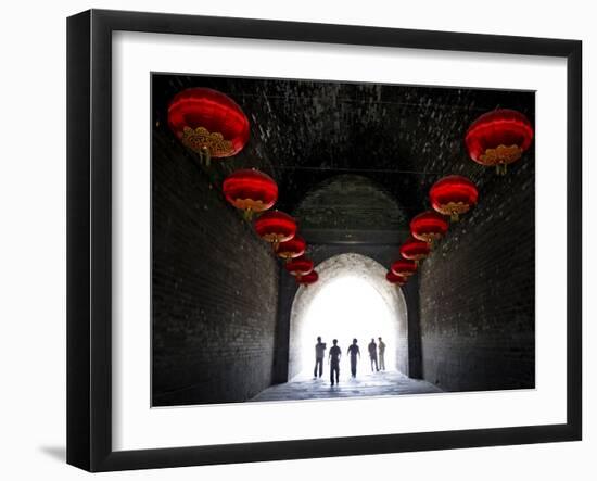 South Gate of the Ancient City Walls, Xi'An, China, Asia-Andrew Mcconnell-Framed Photographic Print