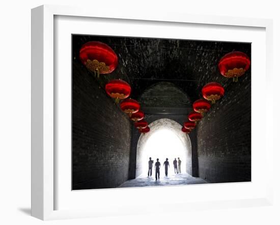 South Gate of the Ancient City Walls, Xi'An, China, Asia-Andrew Mcconnell-Framed Photographic Print