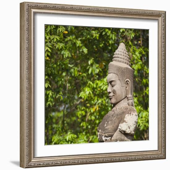 South Gate to Angkor Thom, Angkor, UNESCO World Heritage Site, Siem Reap, Cambodia, Indochina-Andrew Stewart-Framed Photographic Print