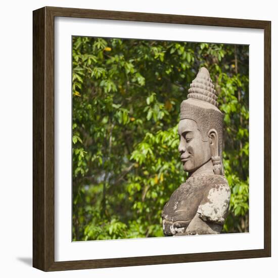 South Gate to Angkor Thom, Angkor, UNESCO World Heritage Site, Siem Reap, Cambodia, Indochina-Andrew Stewart-Framed Photographic Print