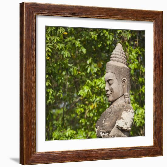 South Gate to Angkor Thom, Angkor, UNESCO World Heritage Site, Siem Reap, Cambodia, Indochina-Andrew Stewart-Framed Photographic Print