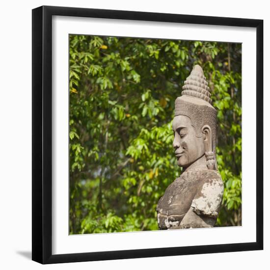 South Gate to Angkor Thom, Angkor, UNESCO World Heritage Site, Siem Reap, Cambodia, Indochina-Andrew Stewart-Framed Photographic Print