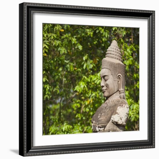 South Gate to Angkor Thom, Angkor, UNESCO World Heritage Site, Siem Reap, Cambodia, Indochina-Andrew Stewart-Framed Photographic Print