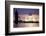 South Haven Lighthouse and pier at dusk, South Haven, Michigan, USA-null-Framed Photographic Print