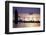 South Haven Lighthouse and pier at dusk, South Haven, Michigan, USA-null-Framed Photographic Print