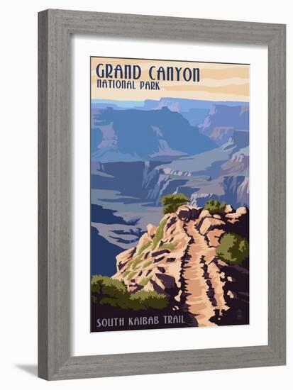 South Kaibab Trail - Grand Canyon National Park-Lantern Press-Framed Art Print