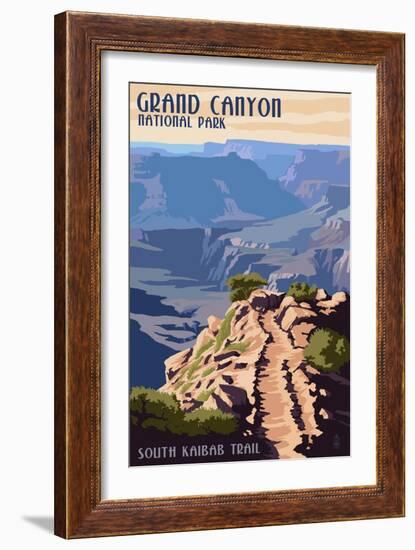 South Kaibab Trail - Grand Canyon National Park-Lantern Press-Framed Art Print