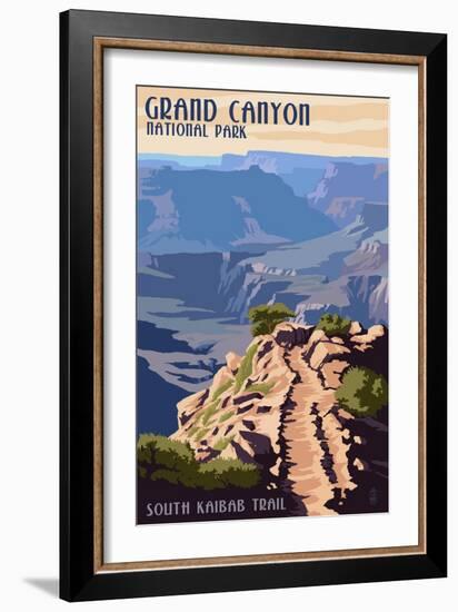 South Kaibab Trail - Grand Canyon National Park-Lantern Press-Framed Art Print