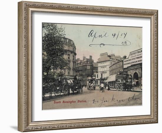 South Kensington Underground Station-null-Framed Photographic Print