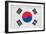 South Korea Flag Design with Wood Patterning - Flags of the World Series-Philippe Hugonnard-Framed Art Print