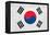 South Korea Flag Design with Wood Patterning - Flags of the World Series-Philippe Hugonnard-Framed Stretched Canvas