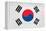 South Korea Flag Design with Wood Patterning - Flags of the World Series-Philippe Hugonnard-Framed Stretched Canvas