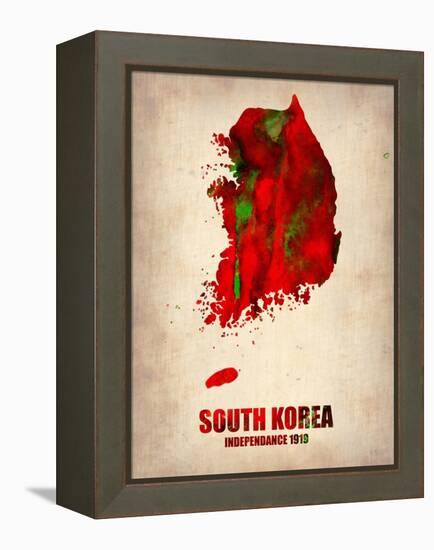 South Korea Watercolor Map-NaxArt-Framed Stretched Canvas