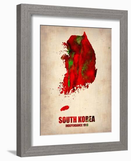 South Korea Watercolor Map-NaxArt-Framed Art Print