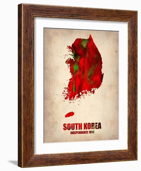 South Korea Watercolor Map-NaxArt-Framed Art Print