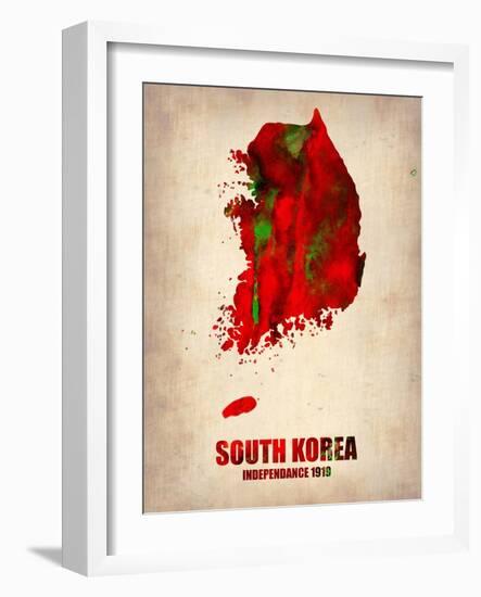 South Korea Watercolor Map-NaxArt-Framed Art Print