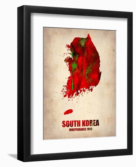 South Korea Watercolor Map-NaxArt-Framed Premium Giclee Print