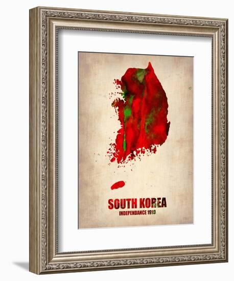 South Korea Watercolor Map-NaxArt-Framed Art Print