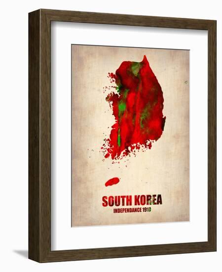 South Korea Watercolor Map-NaxArt-Framed Art Print