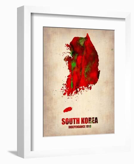 South Korea Watercolor Map-NaxArt-Framed Art Print