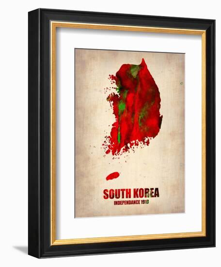 South Korea Watercolor Map-NaxArt-Framed Art Print