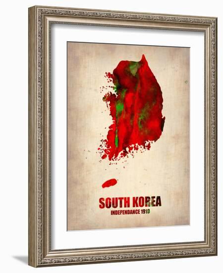 South Korea Watercolor Map-NaxArt-Framed Art Print