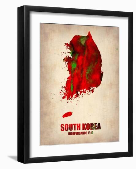 South Korea Watercolor Map-NaxArt-Framed Art Print