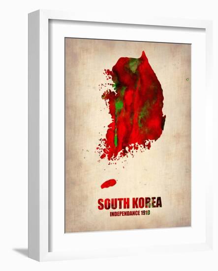 South Korea Watercolor Map-NaxArt-Framed Art Print