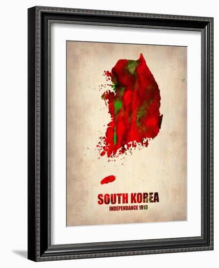 South Korea Watercolor Map-NaxArt-Framed Art Print