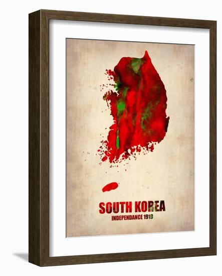 South Korea Watercolor Map-NaxArt-Framed Art Print