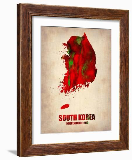 South Korea Watercolor Map-NaxArt-Framed Art Print