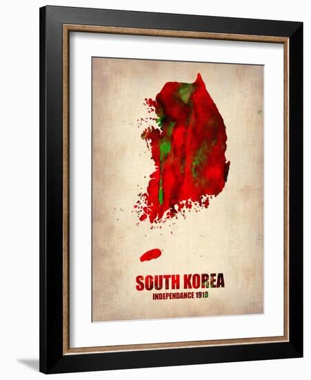 South Korea Watercolor Map-NaxArt-Framed Art Print