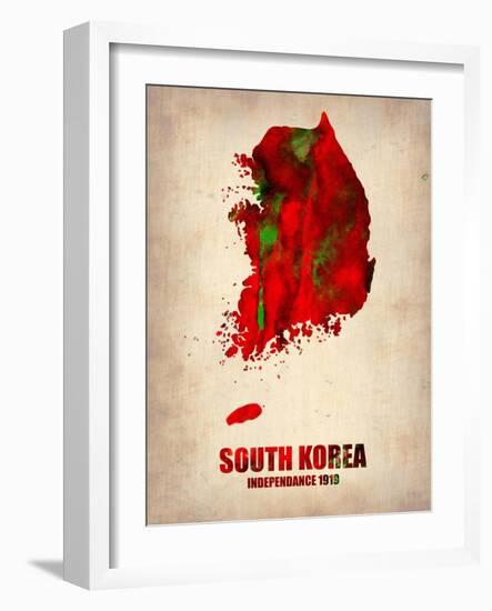 South Korea Watercolor Map-NaxArt-Framed Art Print