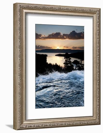 South Lake Tahoe, Nevada: Sunrise Reflecting Off the Waters of Emerald Bay and Eagle Falls-Brad Beck-Framed Photographic Print