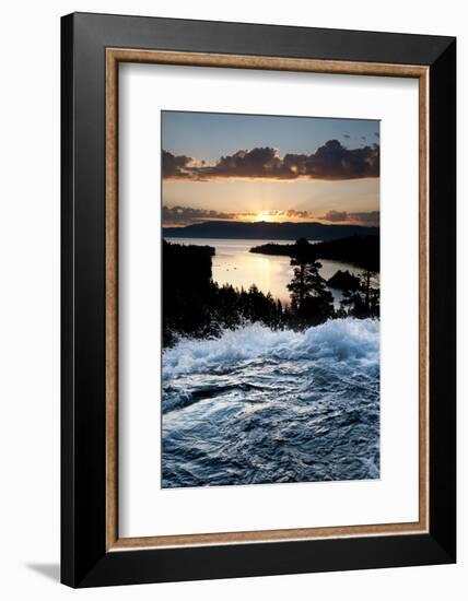 South Lake Tahoe, Nevada: Sunrise Reflecting Off the Waters of Emerald Bay and Eagle Falls-Brad Beck-Framed Photographic Print