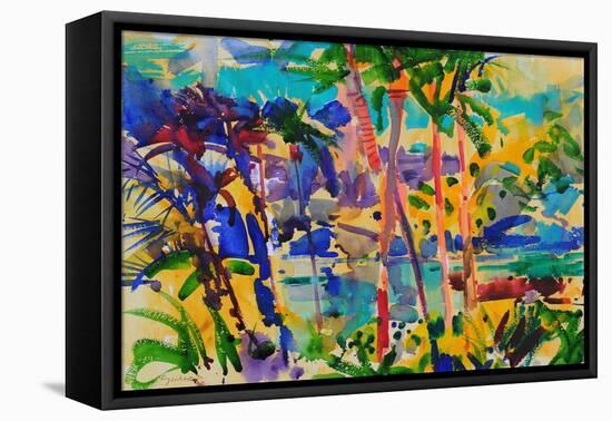 South Maui, Hawaii, 2023 (Watercolour)-Peter Graham-Framed Premier Image Canvas