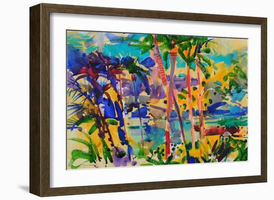 South Maui, Hawaii, 2023 (Watercolour)-Peter Graham-Framed Giclee Print